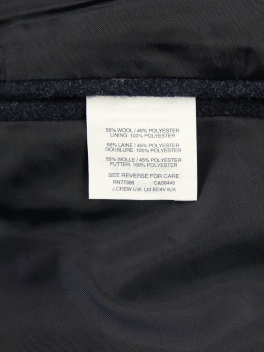 J.Crew Thompson Blazer Navy Blue Wool Blend Two Button Sport Coat 40S - Picture 6 of 13